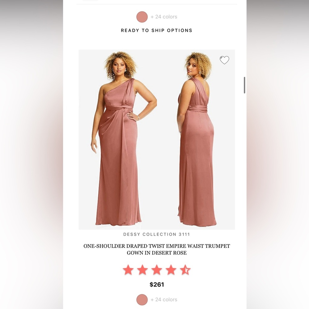 Dessy Collection by Vivian Diamond plus Sz 20 Bridesmaid Dress Gown Rose 3111
